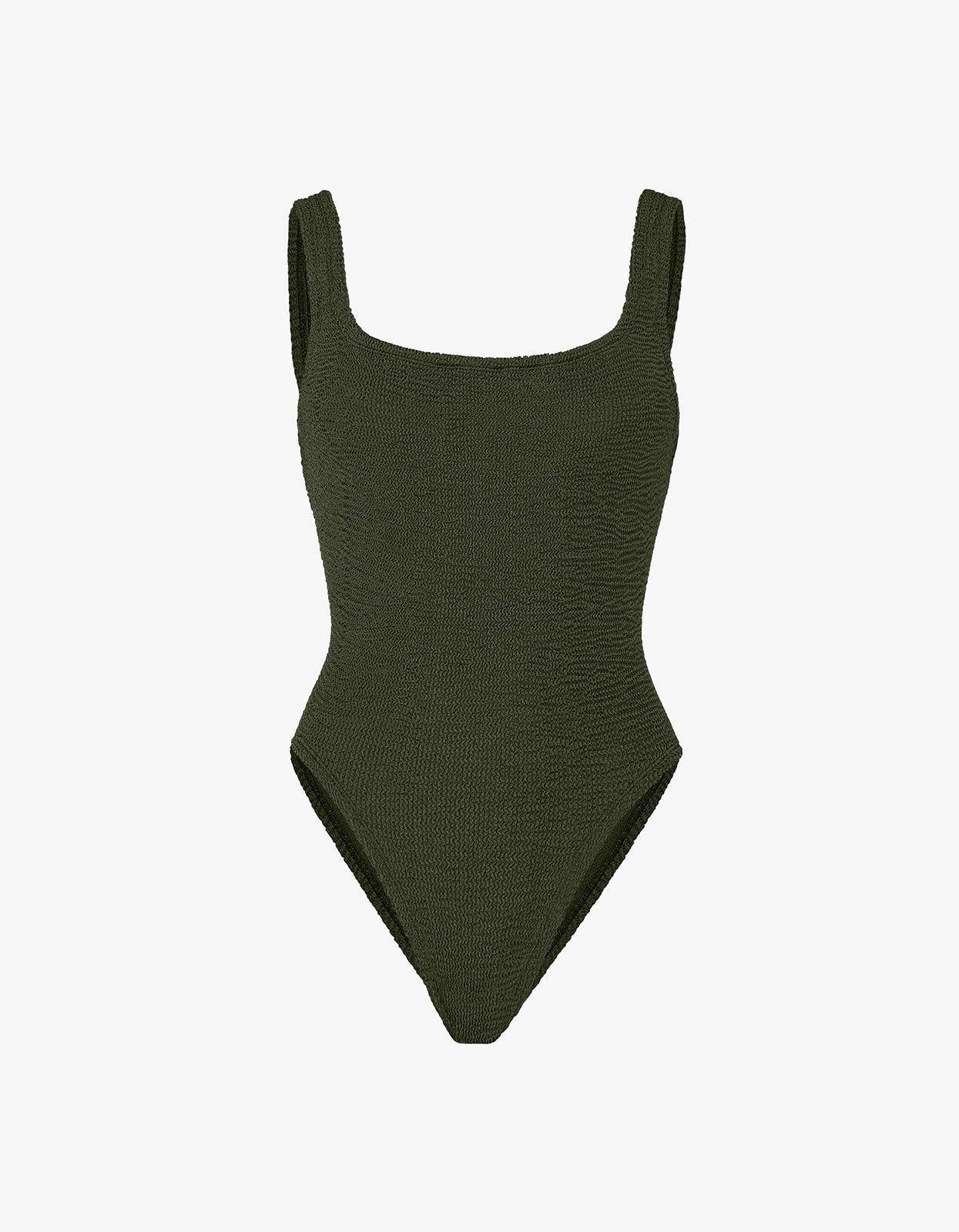 Square Neck Swimsuit - Metallic Khaki