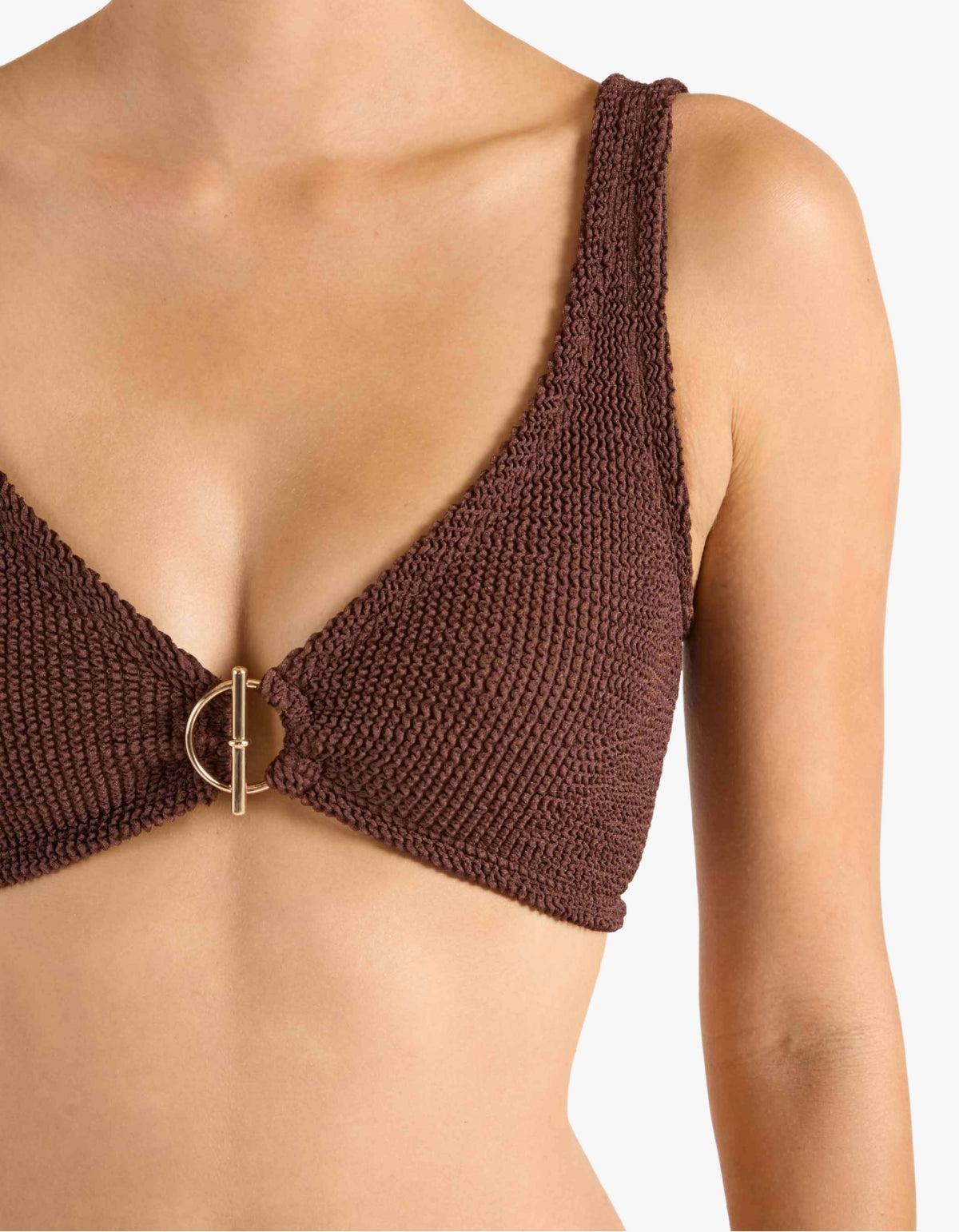 Harlow T Bar Bikini  - Metallic Chocolate
