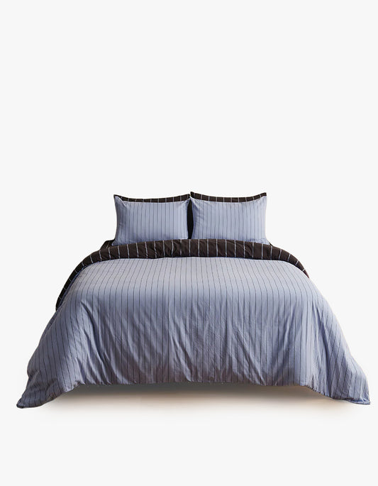 Quilt Cover - Mist/Chocolate