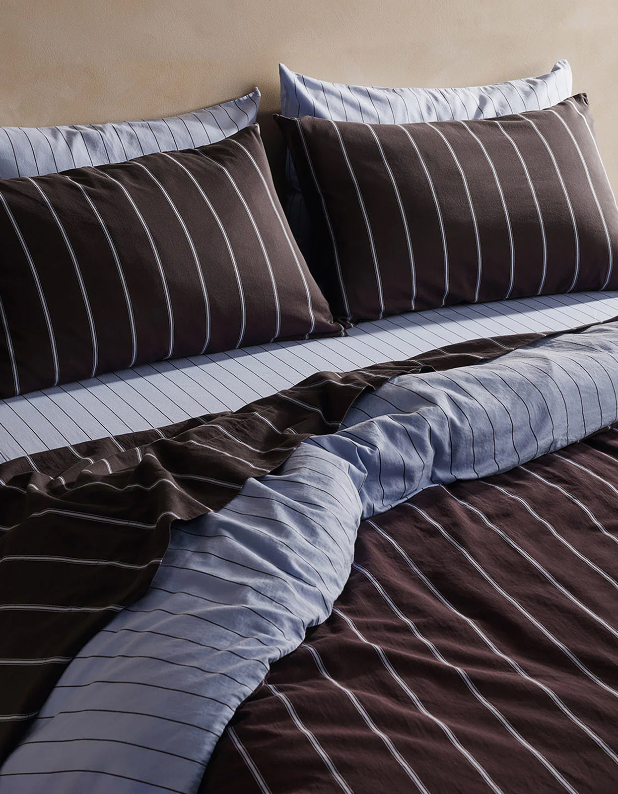 Quilt Cover - Mist/Chocolate