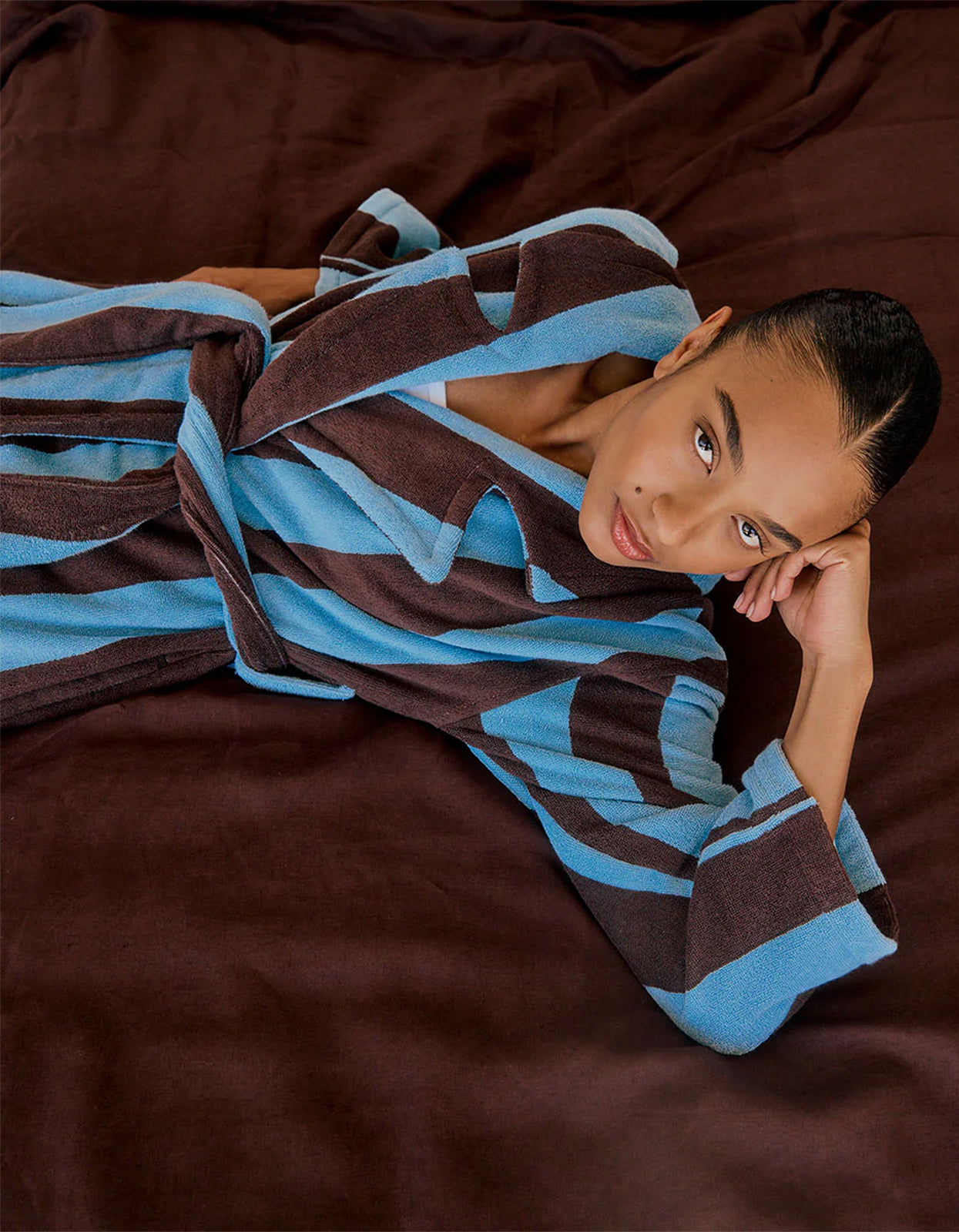 Iced Chocolate Stripes Robe