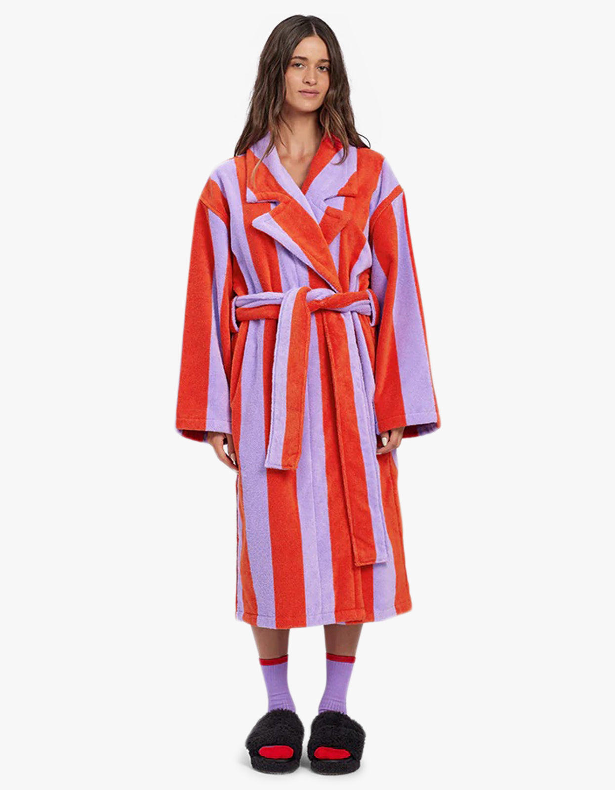 Grapefruit Stripe Robe