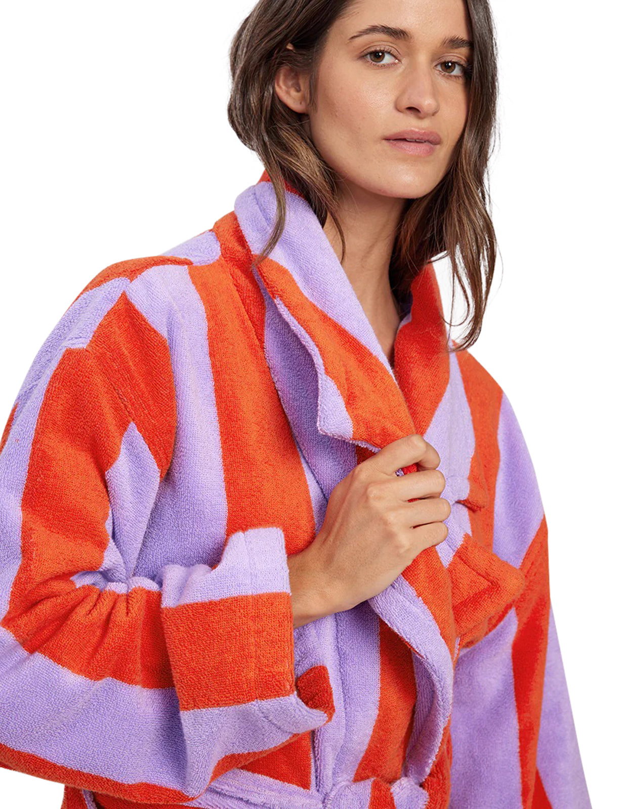 Grapefruit Stripe Robe