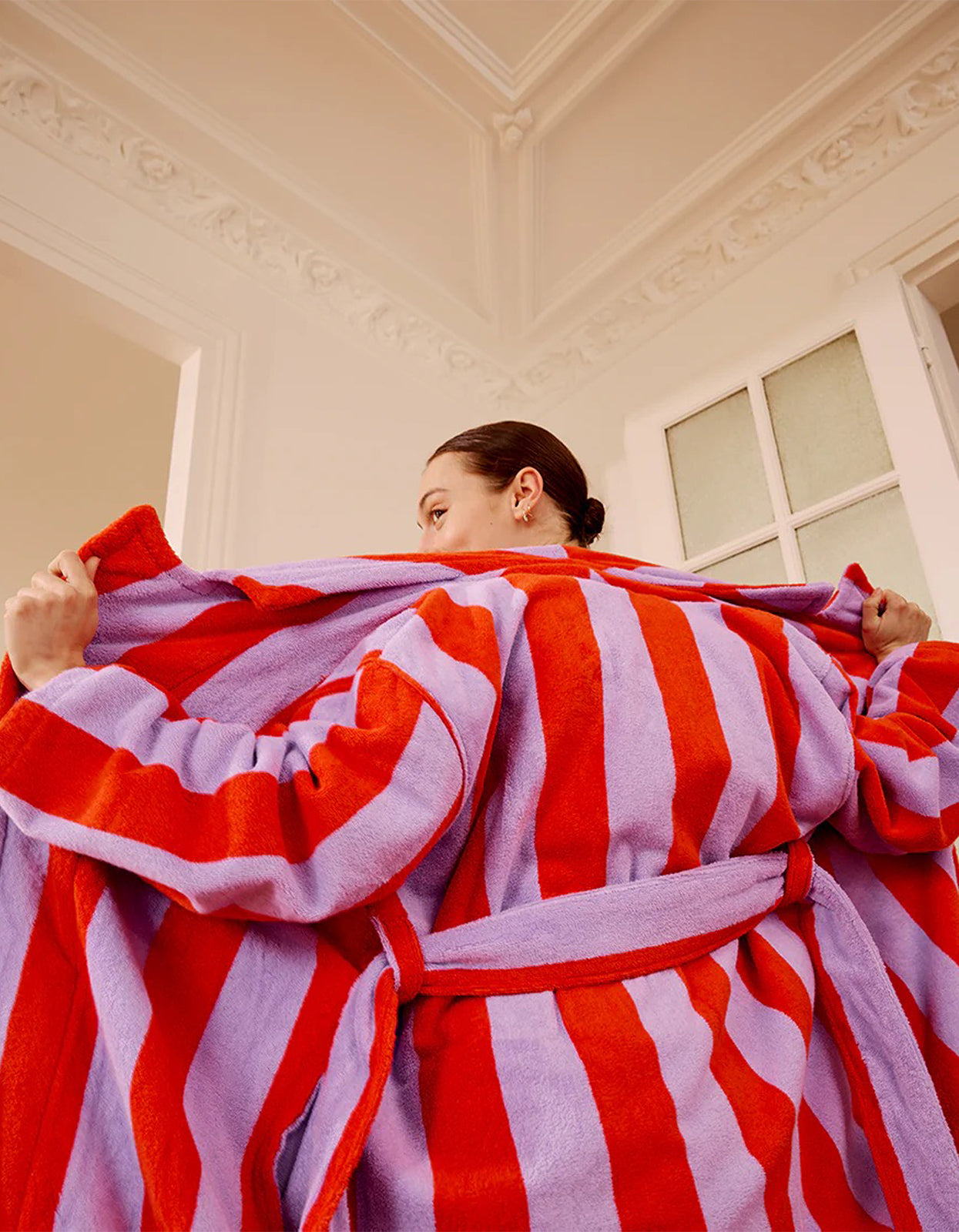 Grapefruit Stripe Robe