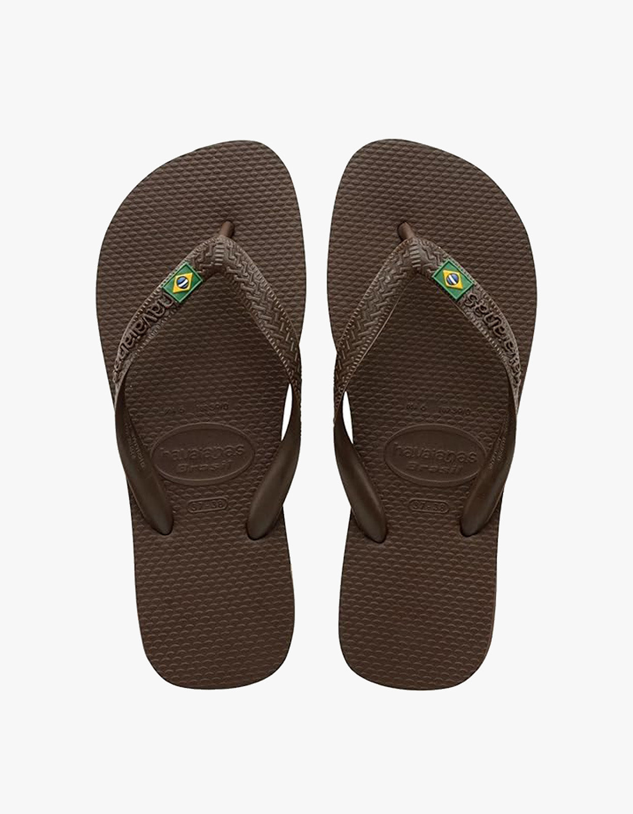 Mens Brazil Logo Jandals - Brown