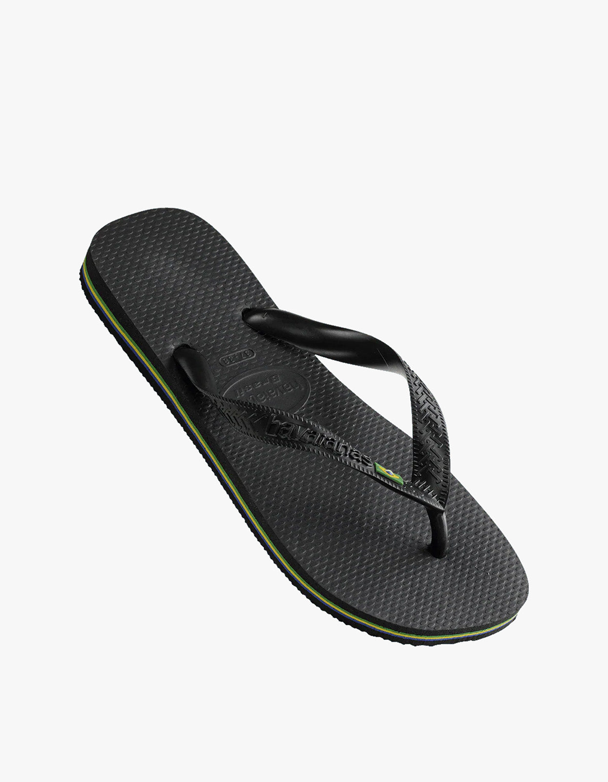 Mens Brazil Logo Jandals - Black