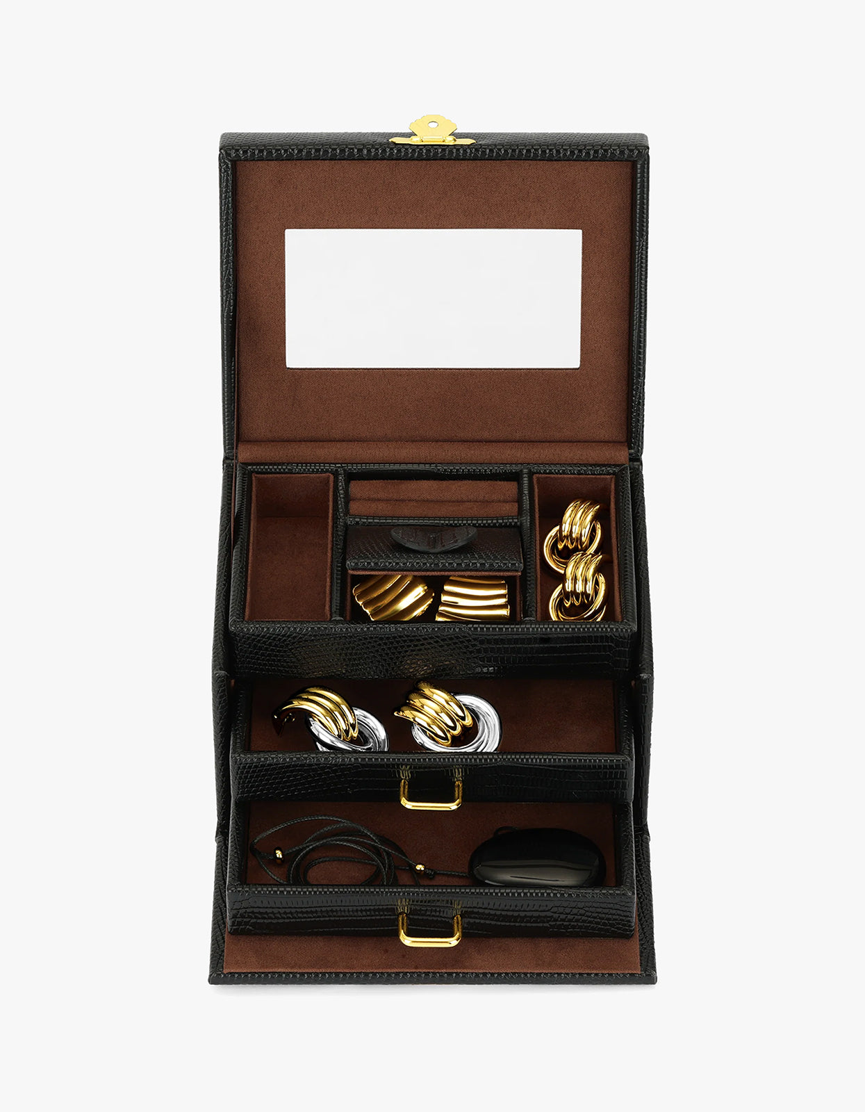 Vintage Jewellery Travel Case - Black