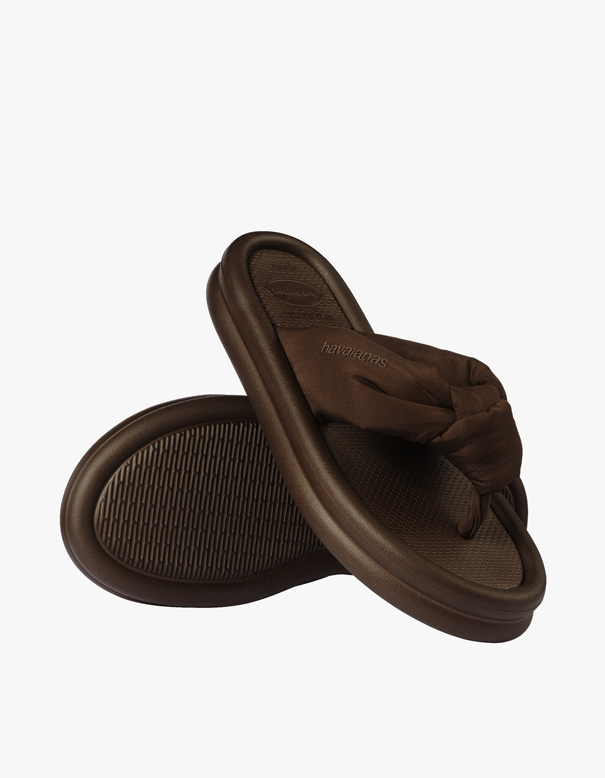 Over Puffed Jandals - Brown