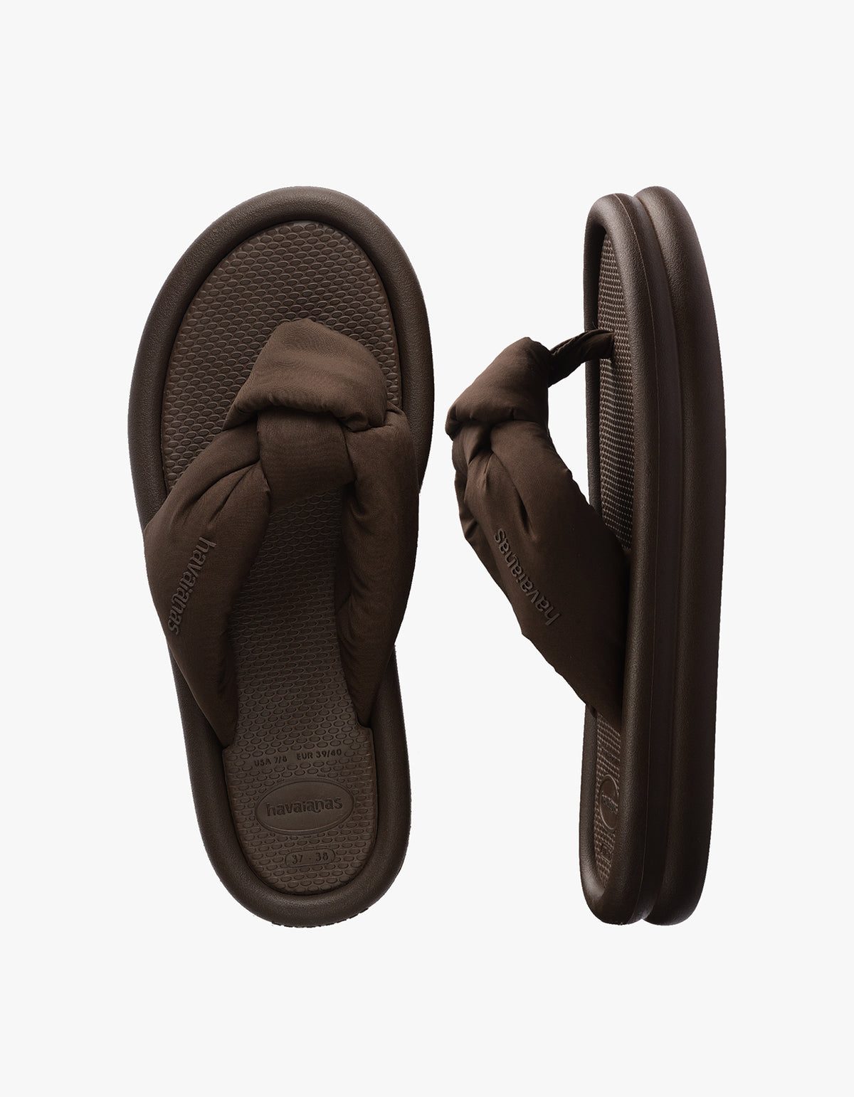 Over Puffed Jandals - Brown