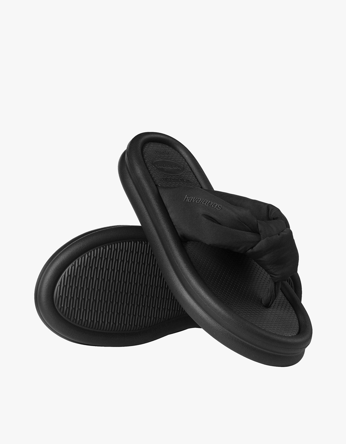 Over Puffed Jandals - Black
