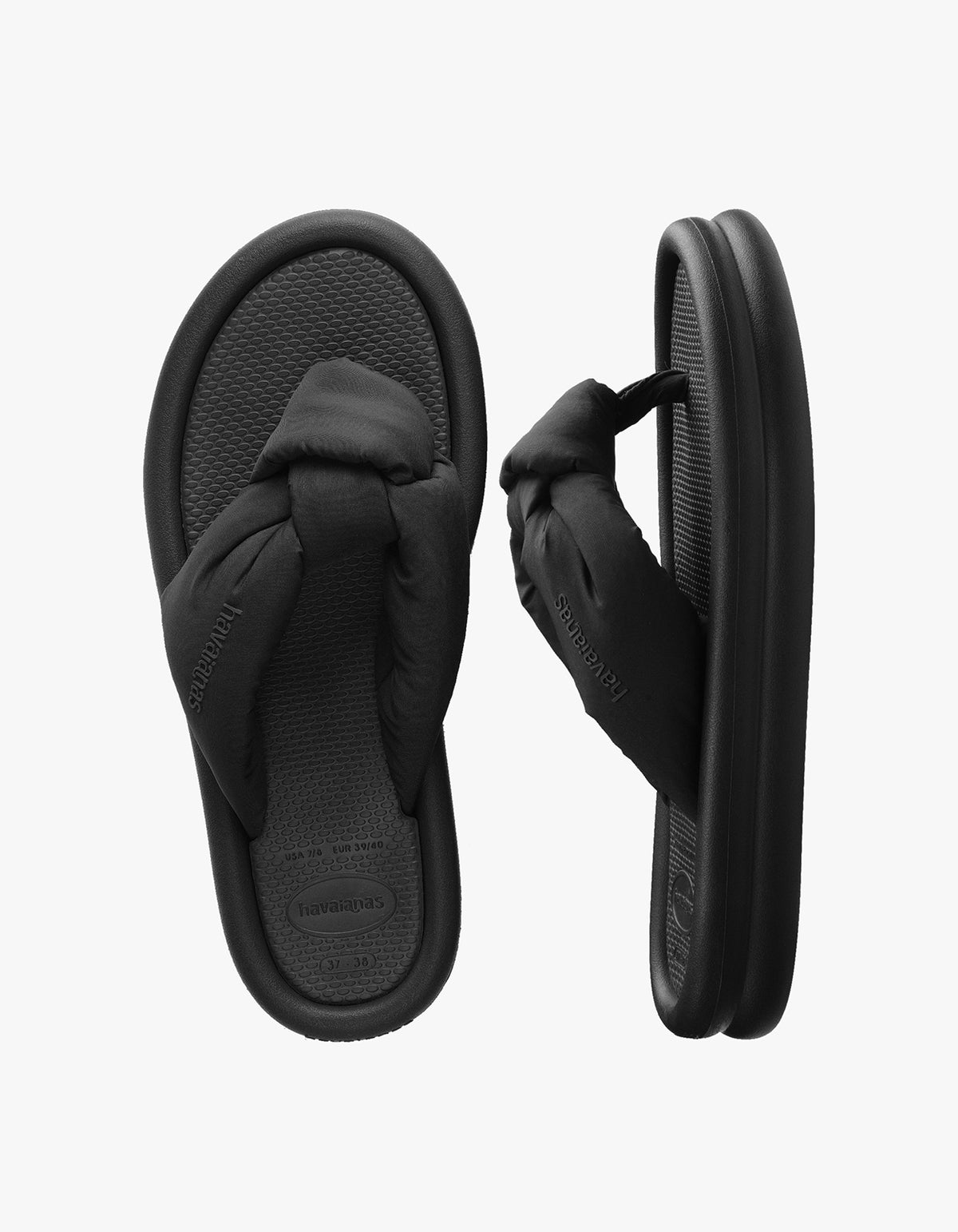 Over Puffed Jandals - Black