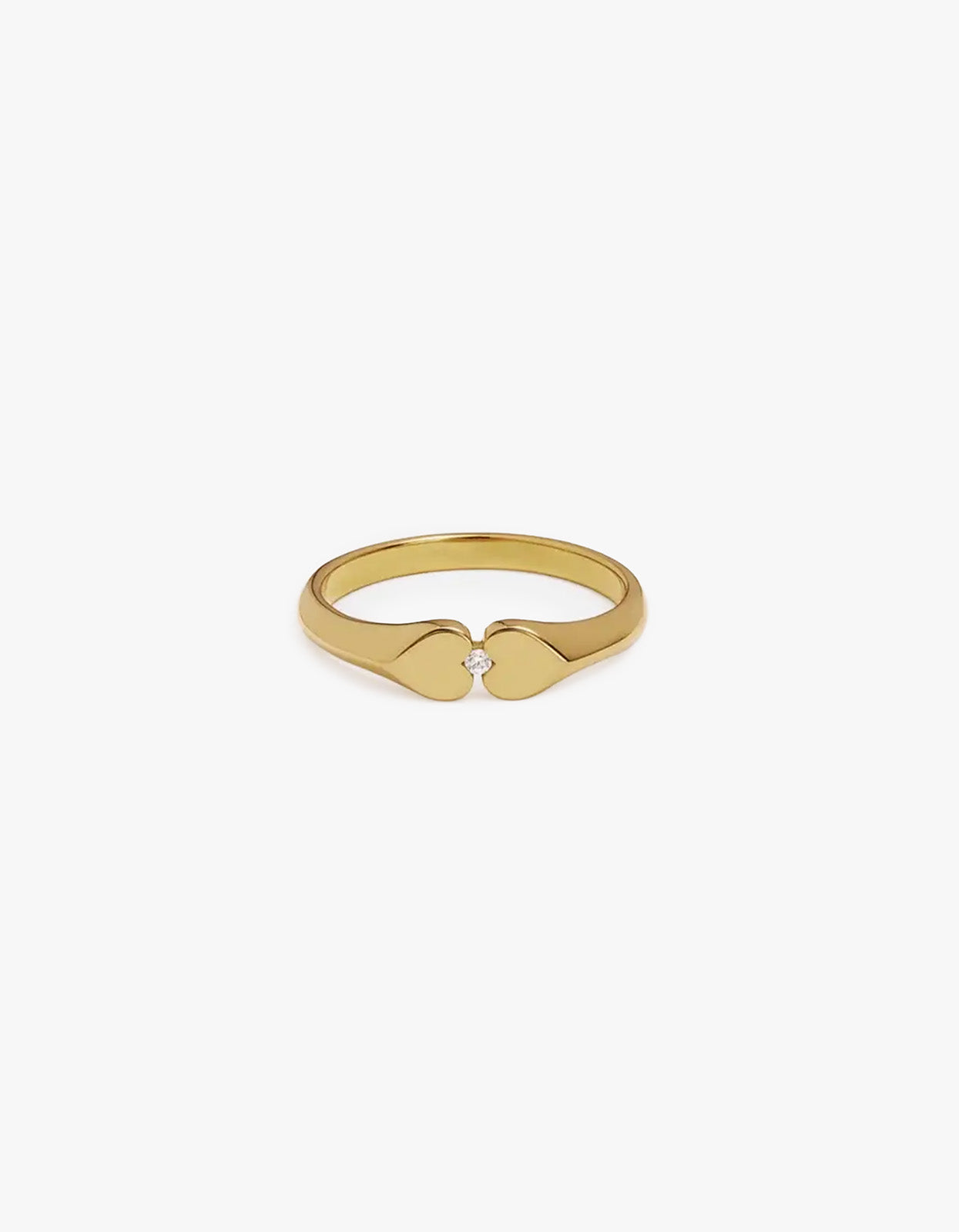 Heart Connection Signet Ring - Gold