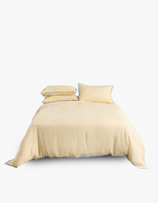 Linen Quilt Cover - Butter
