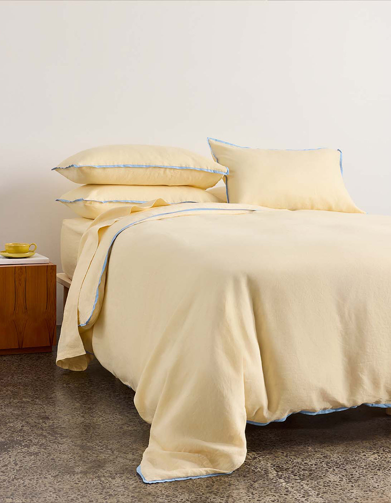 Linen Quilt Cover - Butter