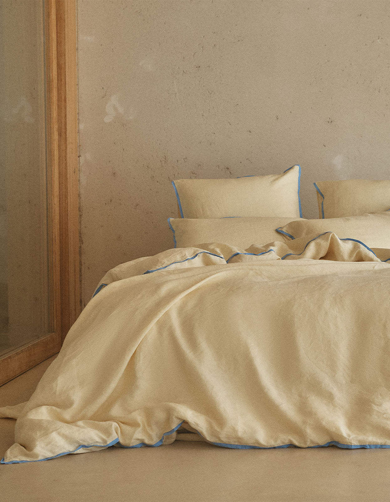 Linen Quilt Cover - Butter