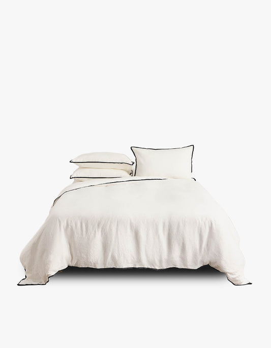 Linen Quilt Cover - Meringue