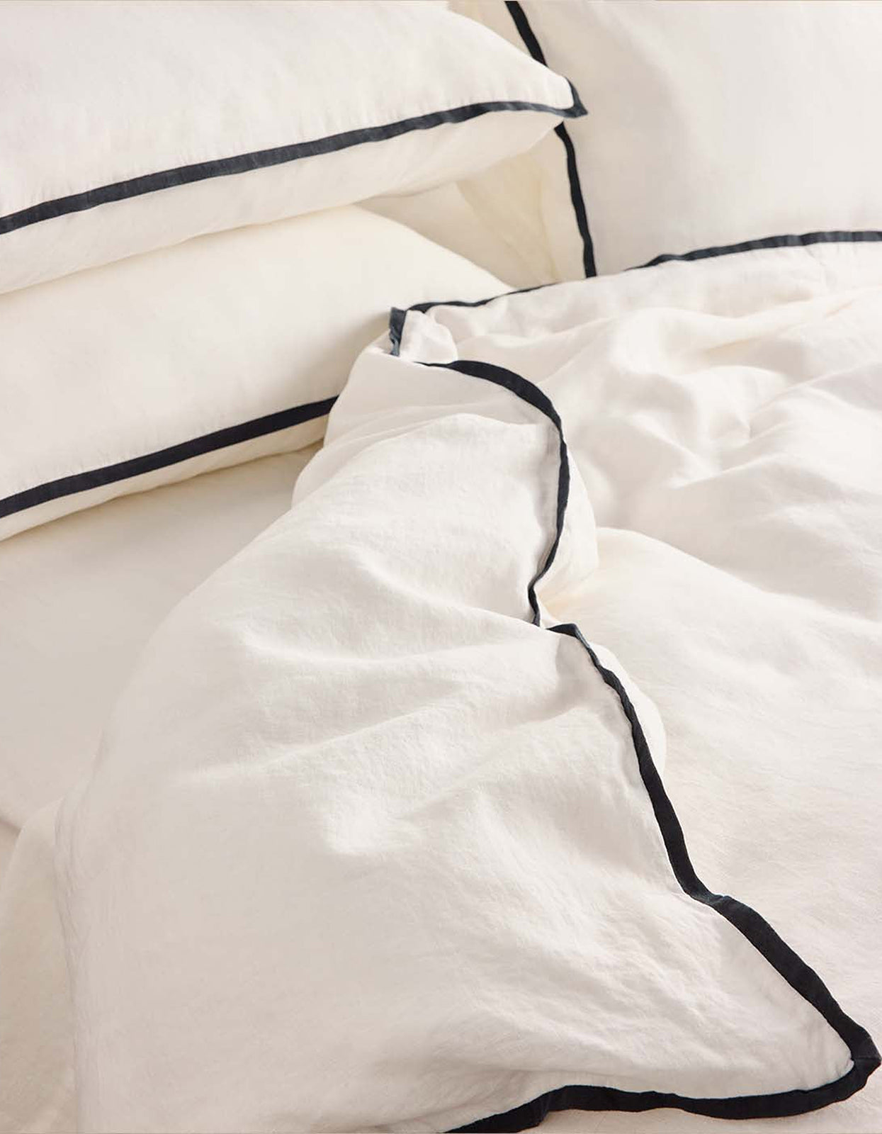 Linen Quilt Cover - Meringue