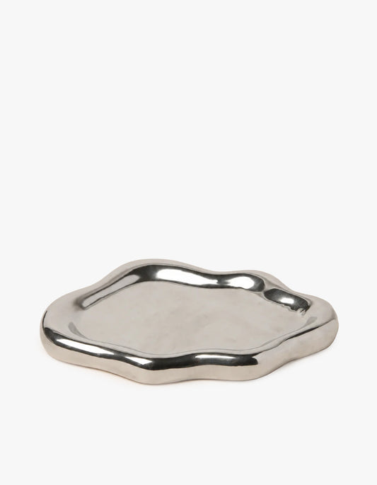 Ceramic Display Plate - Silver