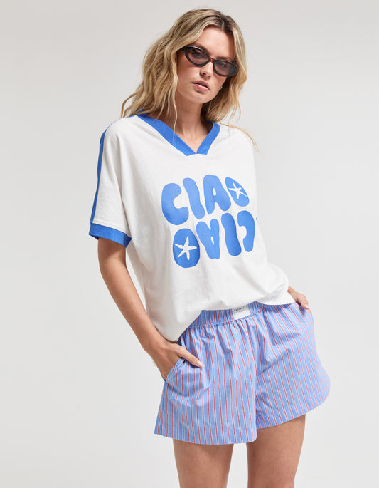 Indiana Short - Blue/Red Stripe