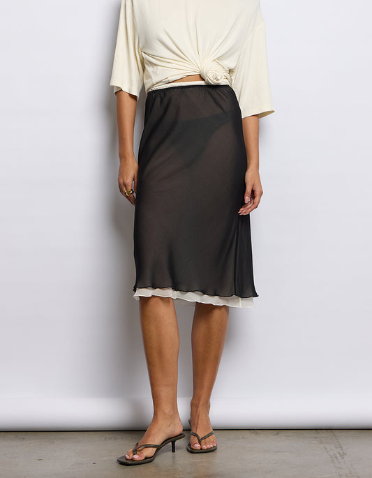 Twin Skirt - Black/Cream