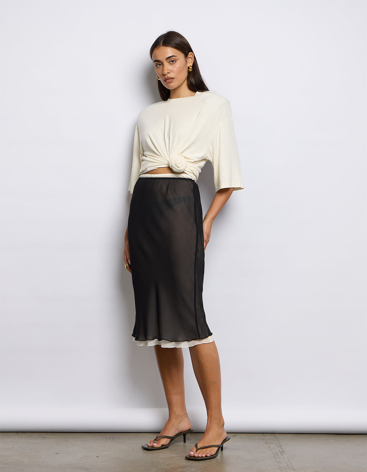 Twin Skirt - Black/Cream