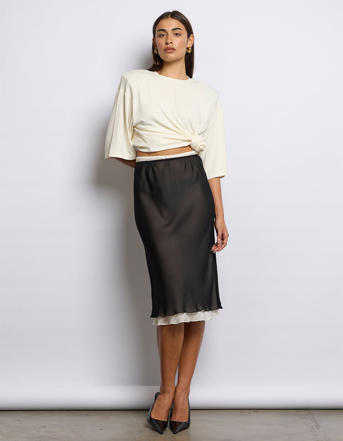 Twin Skirt - Black/Cream