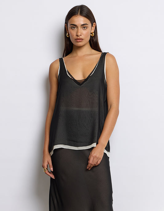 Twin Tank - Black/Cream