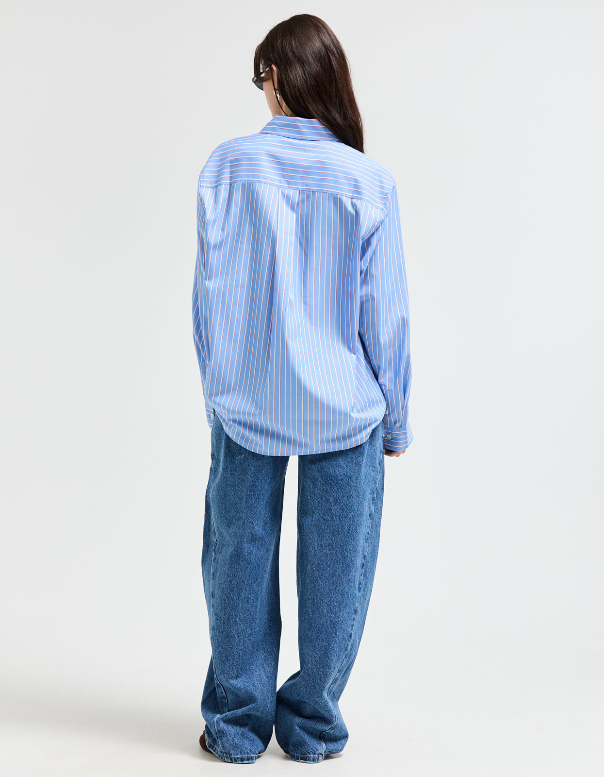 Jane Shirt - Blue/White/Orange