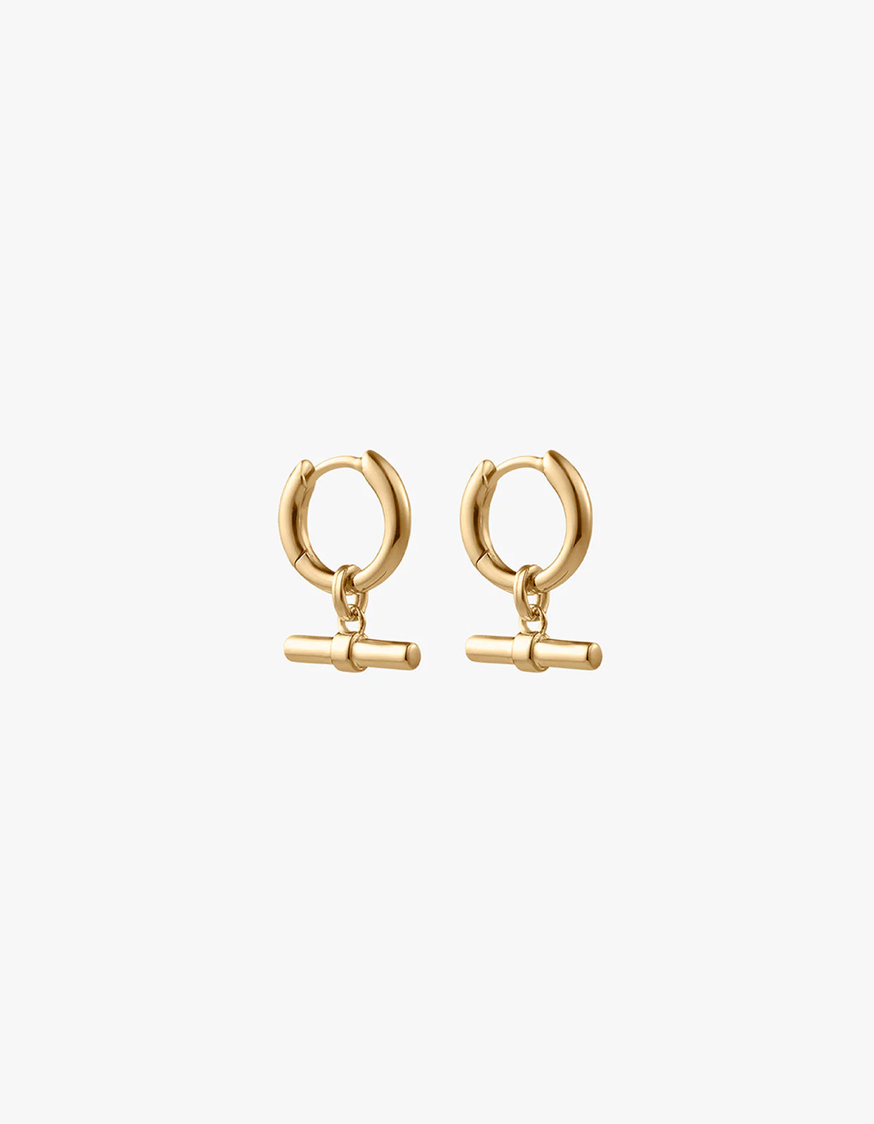 Rhythm T-Bar Hoops - Gold