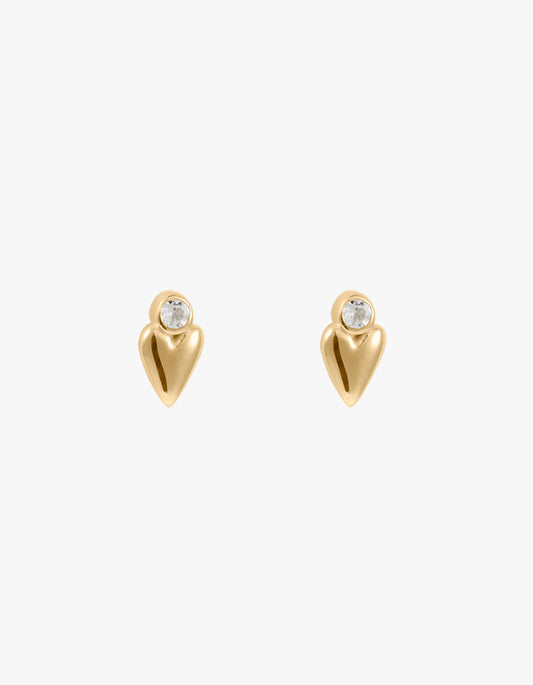 Abode Heart Studs - 18K Gold Plated