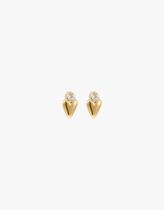 Abode Heart Studs - 18K Gold Plated