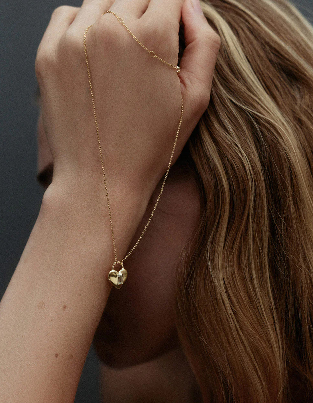 Vera Heart Lock Necklace - 18K Gold Plated