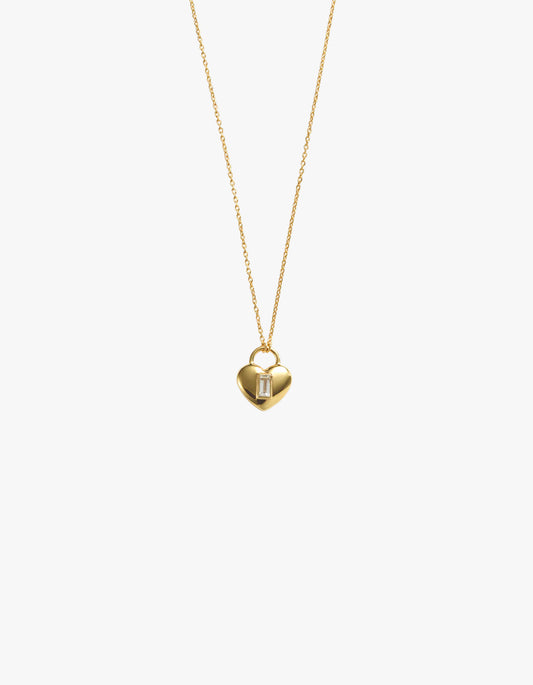 Vera Heart Lock Necklace - 18K Gold Plated