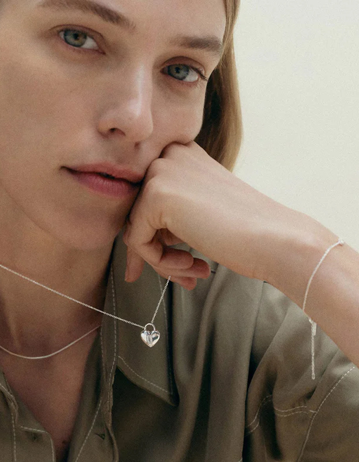 Vera Heart Lock Necklace - Sterling Silver