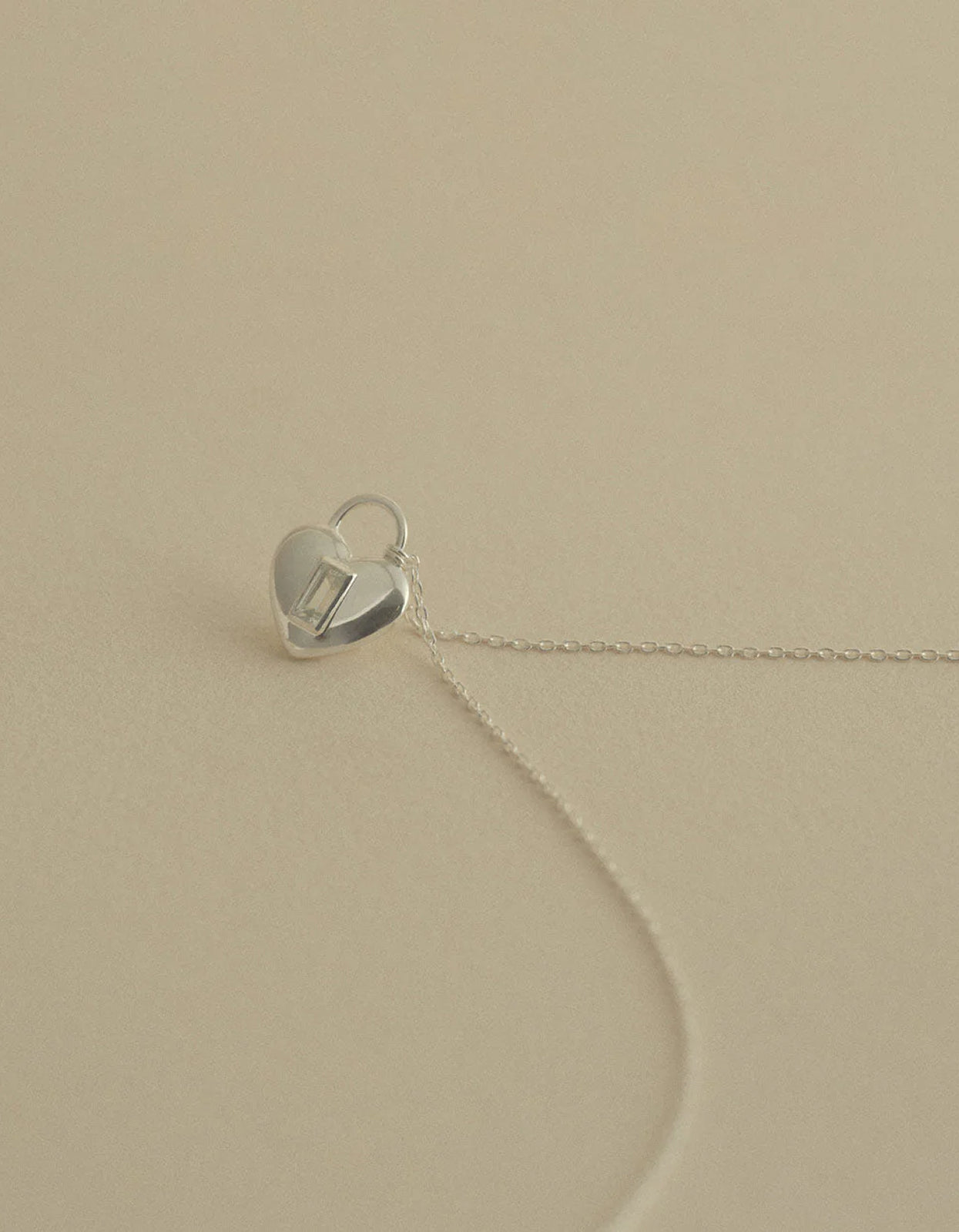 Vera Heart Lock Necklace - Sterling Silver