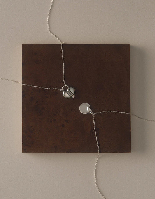 Vera Heart Lock Necklace - Sterling Silver