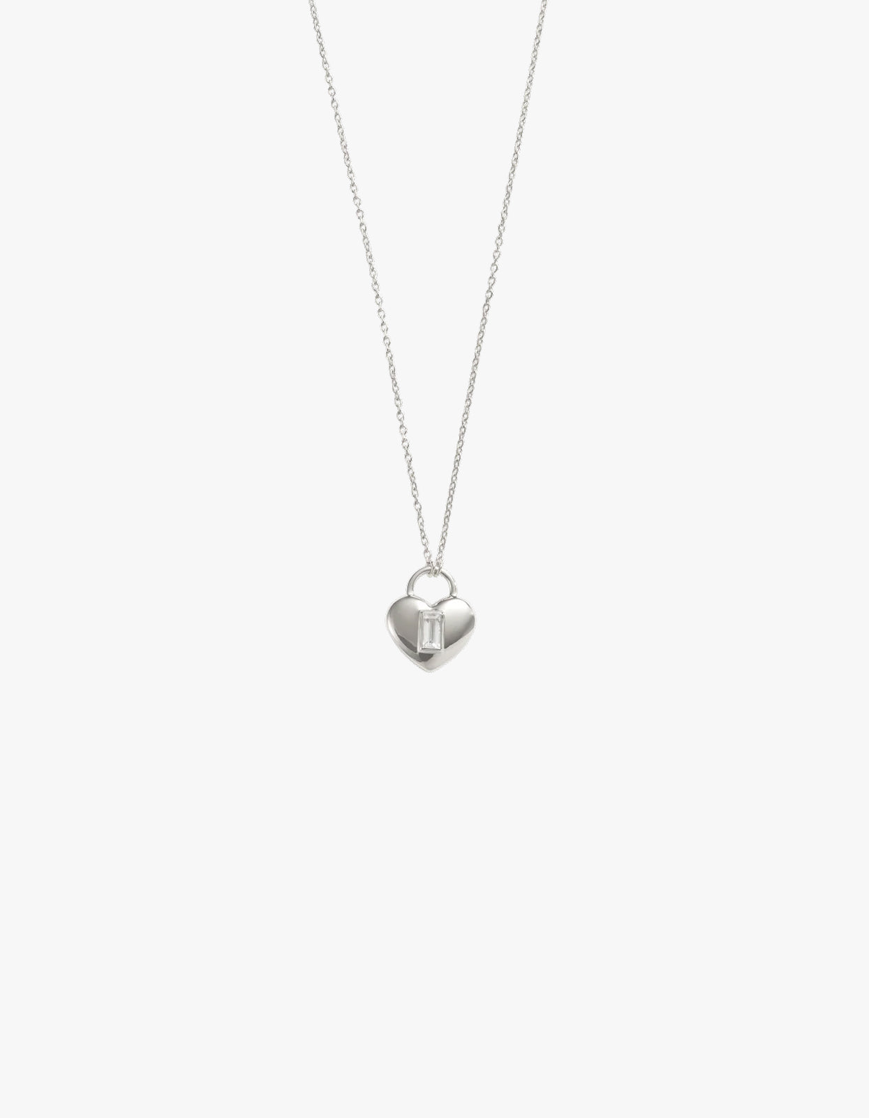 Vera Heart Lock Necklace - Sterling Silver