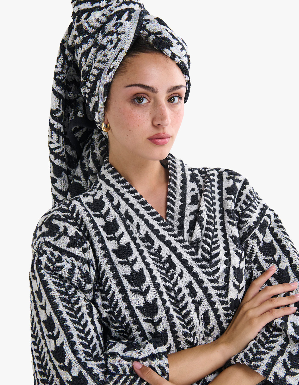 Flower Chain Terry Bath Robe - Flower Chain