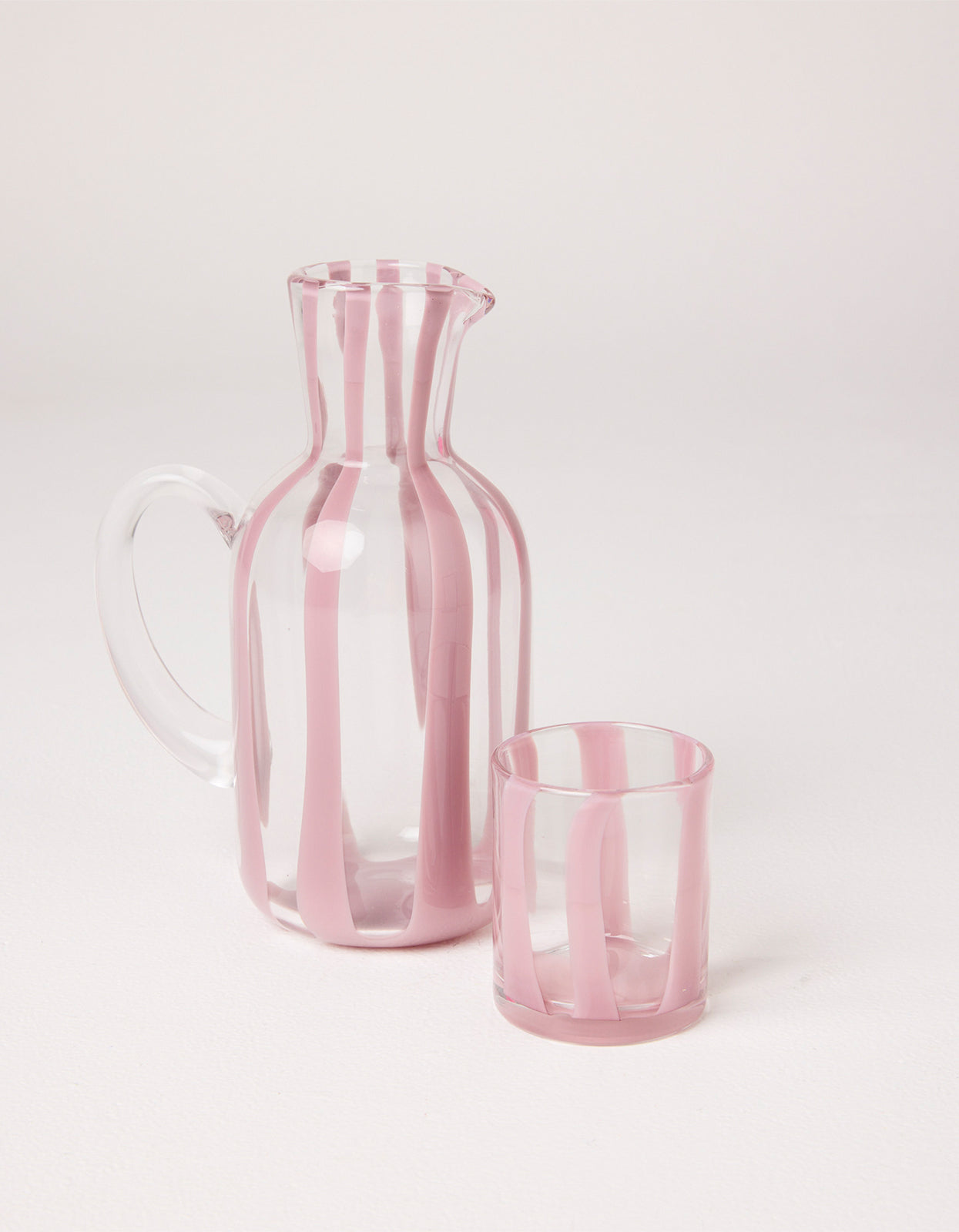 Oink Stripe Tumbler Glass 2 Pack Set - Pink
