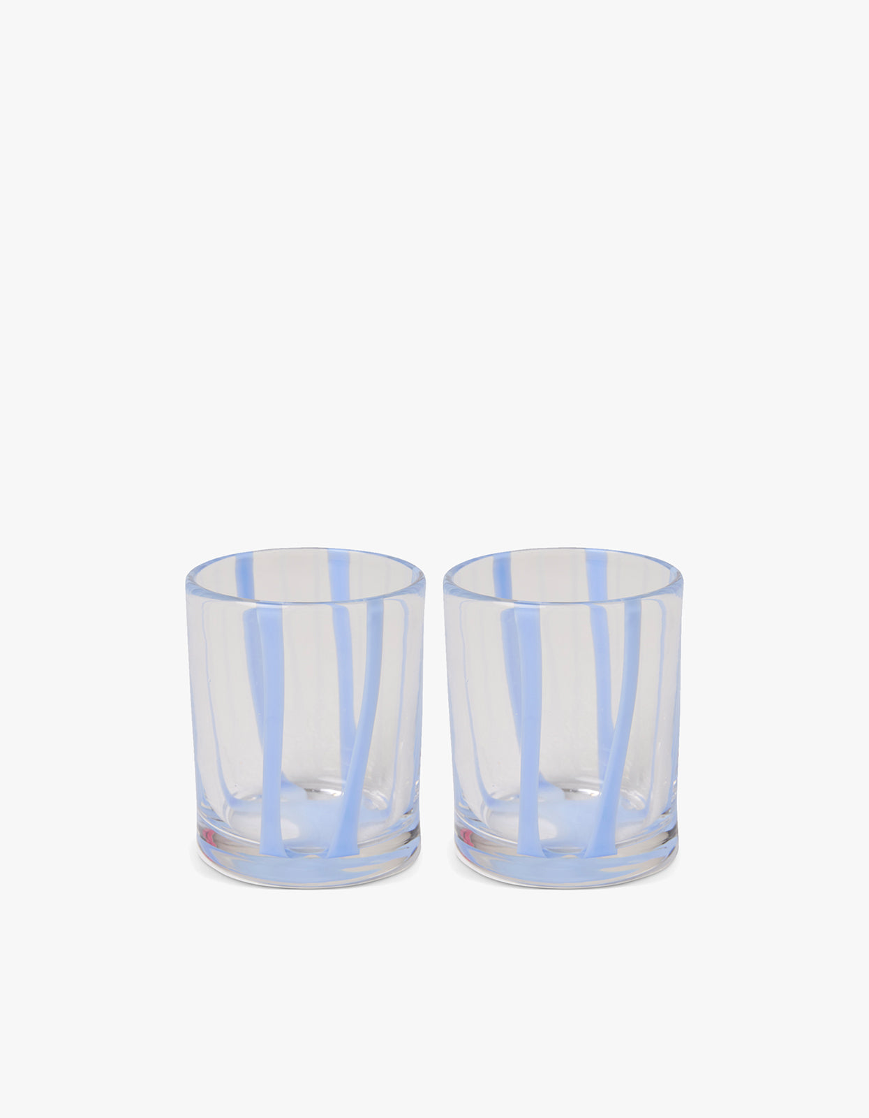 Ahoy Stripe Tumbler Glass 2 Pack Set - Blue