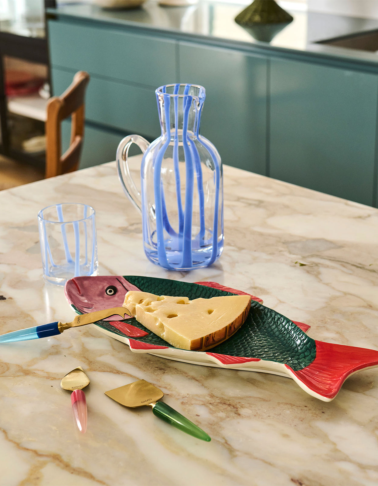 Ahoy Stripe Water Jug - Blue