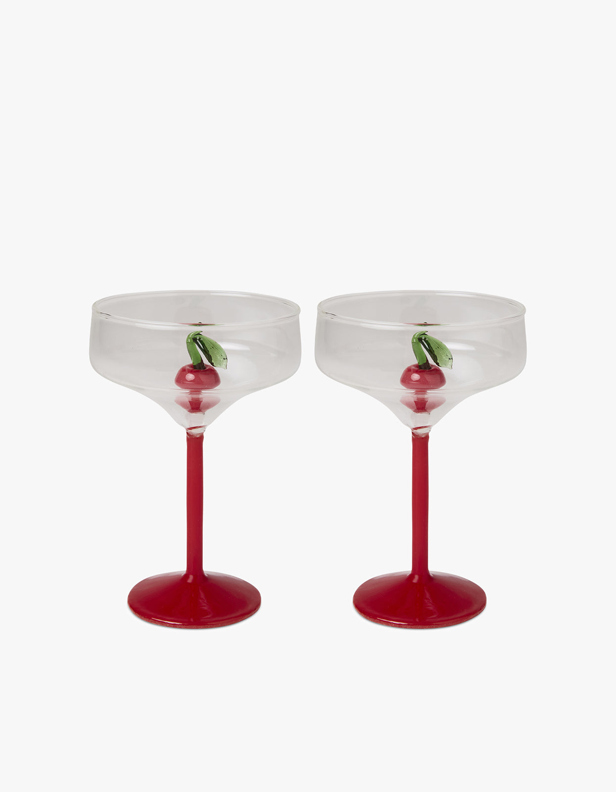 Cherry On Top Margarita Glass 2 Pack Set - Cherry