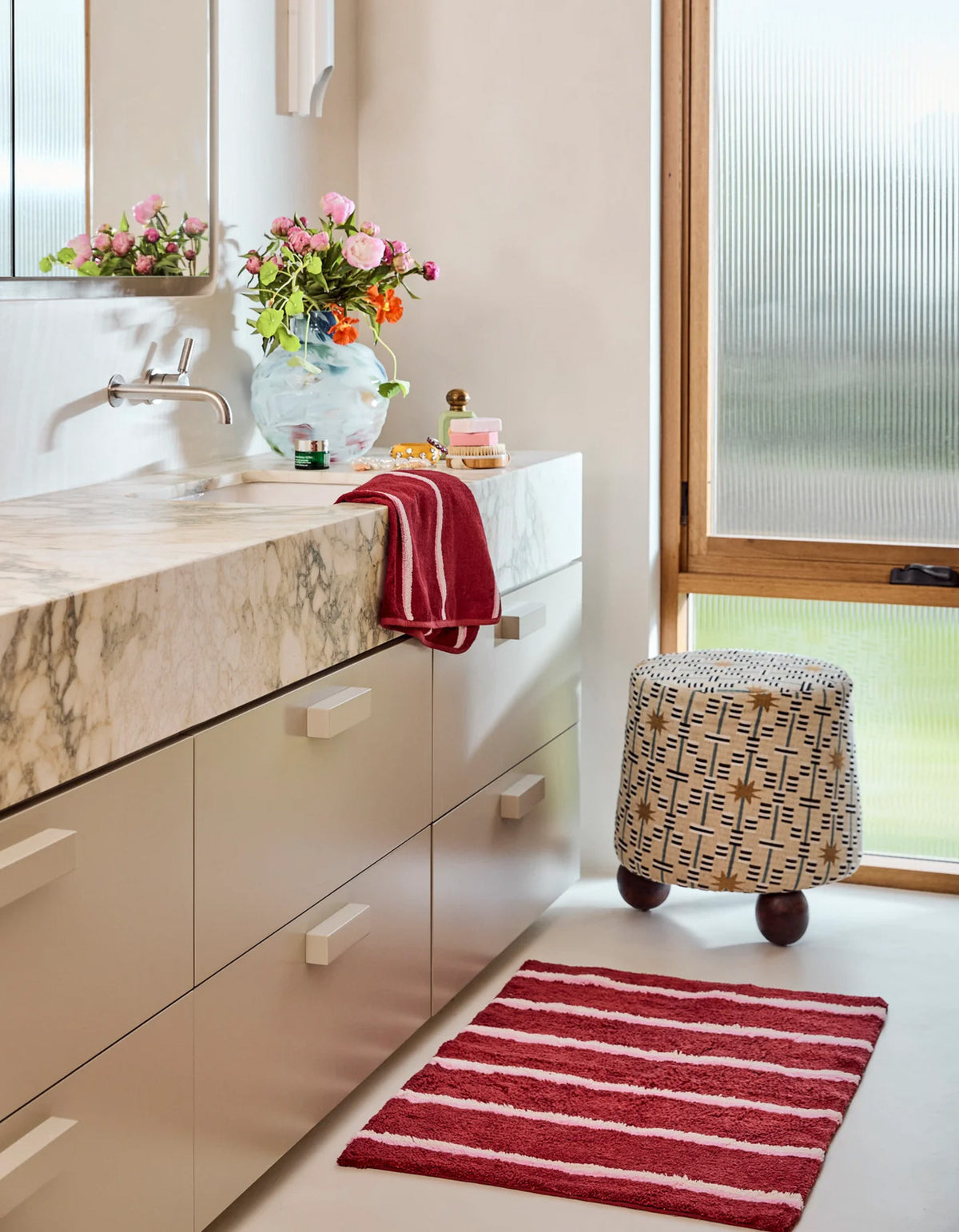 Ruby Rose Stripe Bath Mat