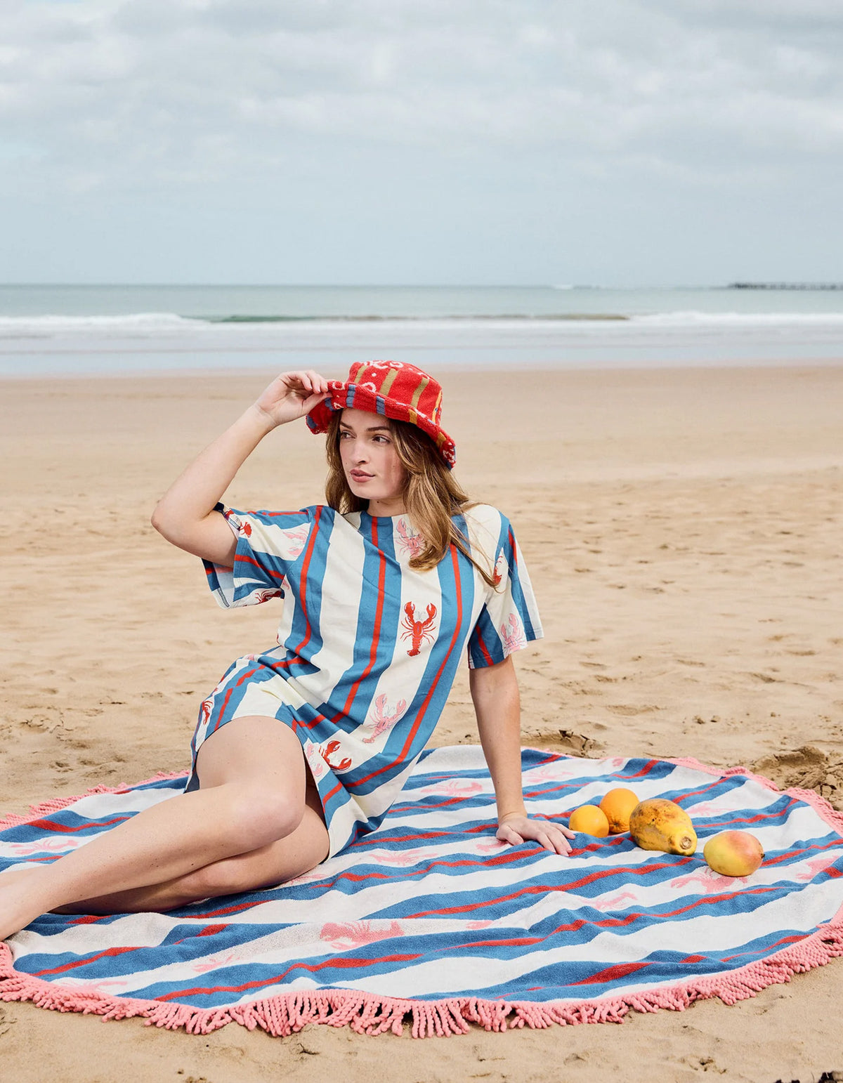 Lobster Fan Club Terry Round Beach Towel