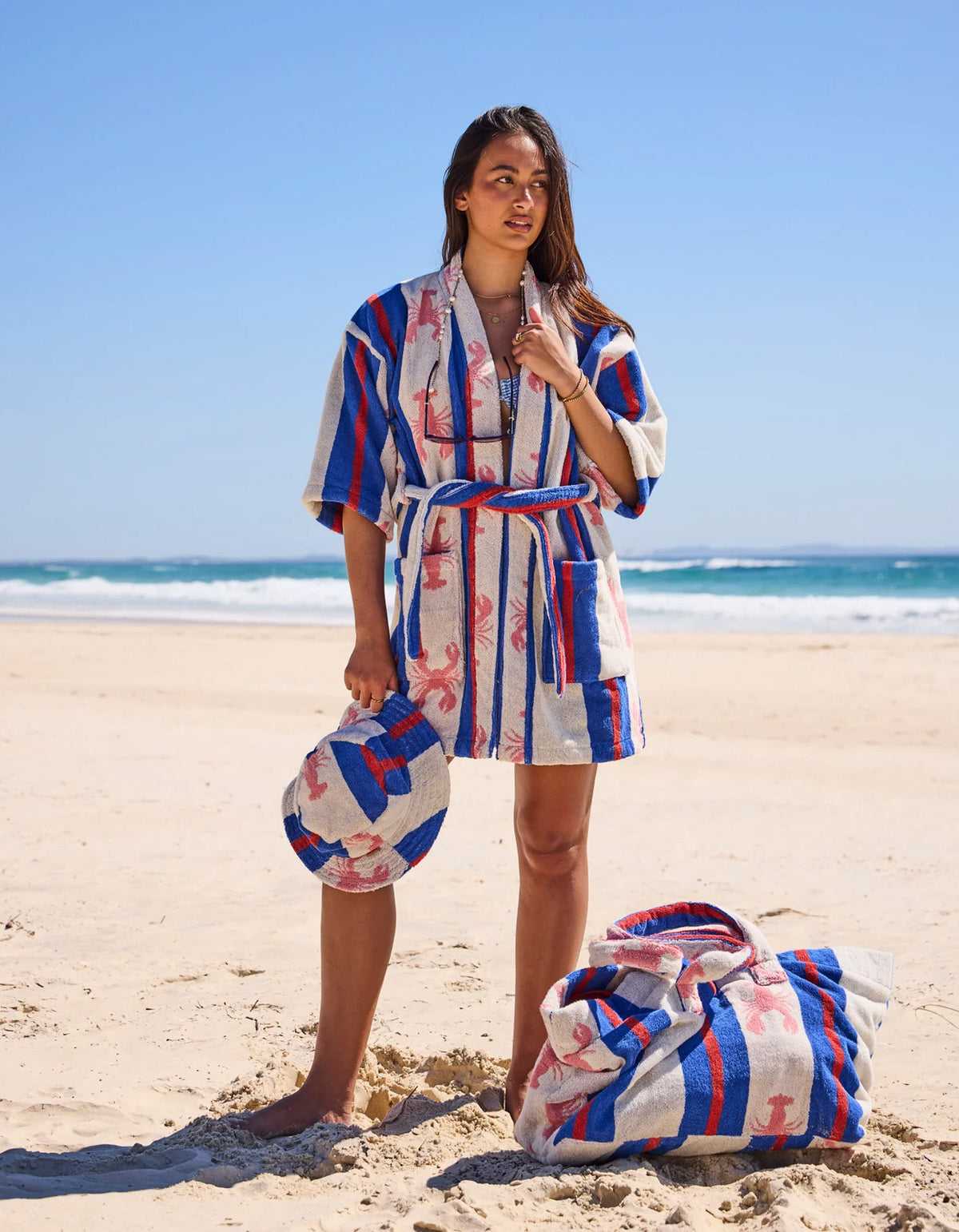 Lobster Fan Club Terry Oversized Beach Bag