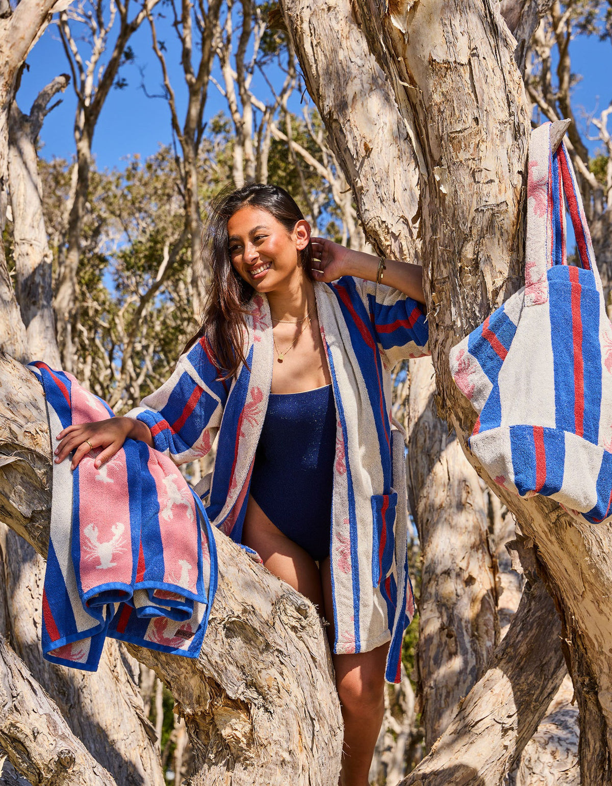 Lobster Fan Club Terry Oversized Beach Bag
