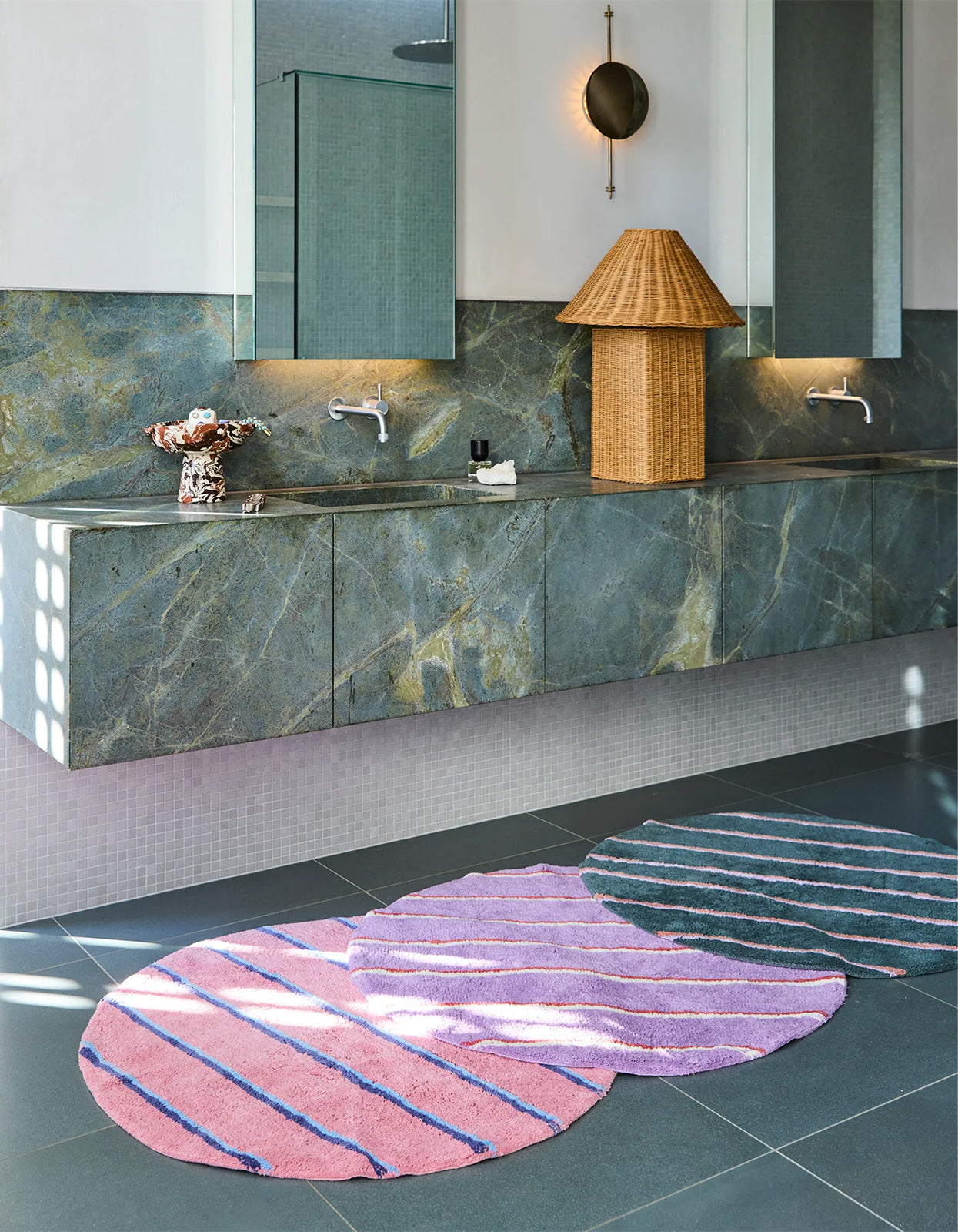 Round Bath Mat - Wakame Stripe Crush