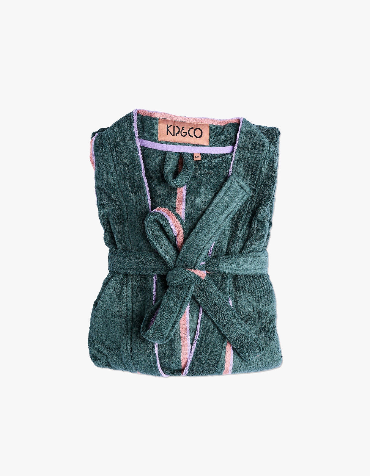 Bamboo Terry Bath Robe - Wakame Stripe Crush