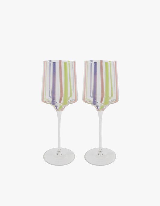 Wine Glass 2 Pack Set - Neptune Stripe