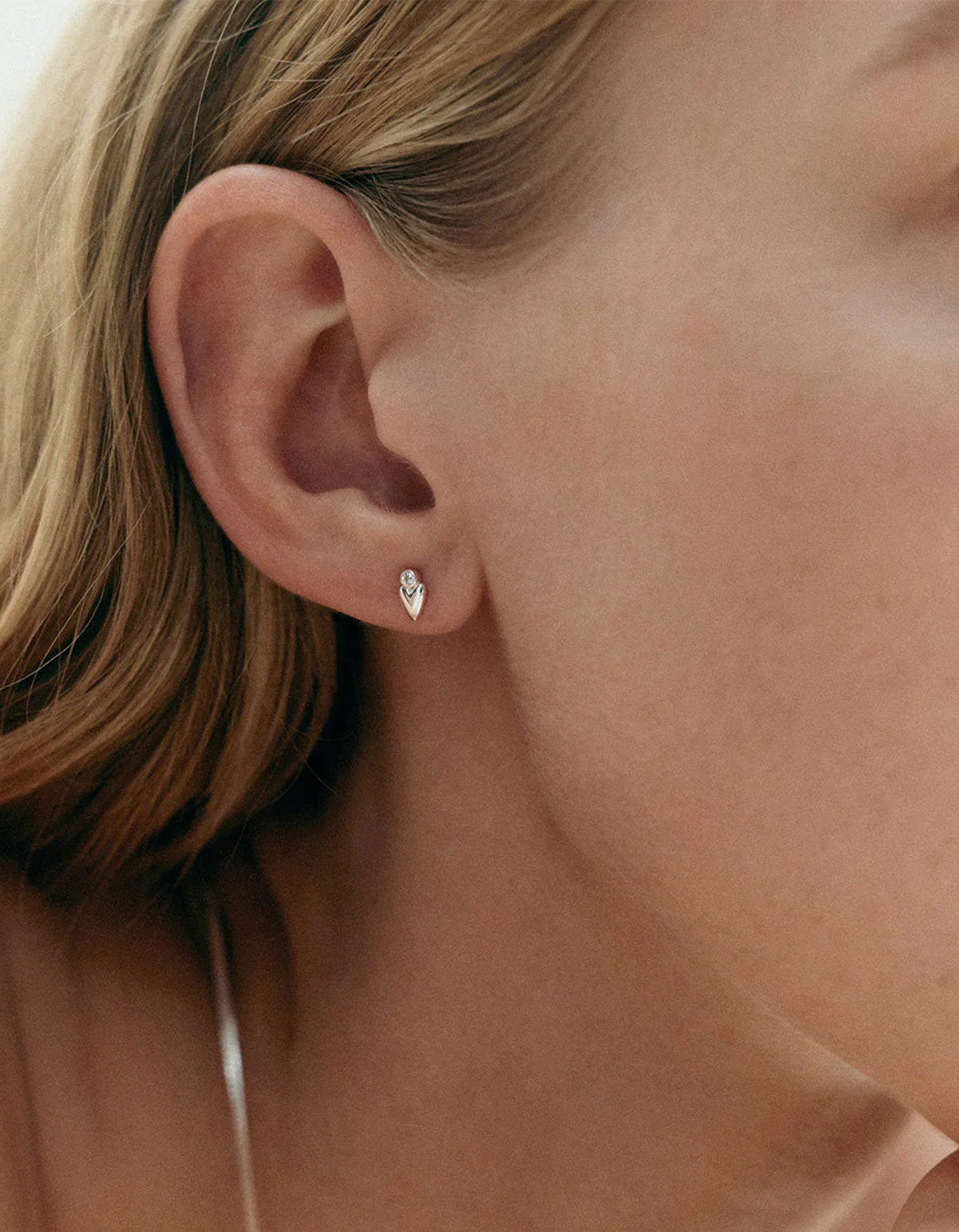 Abode Heart Studs - Sterling Silver